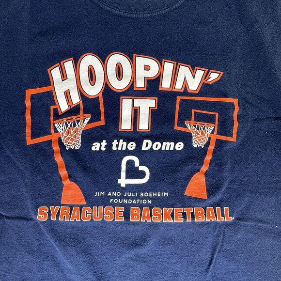 Syracuse Orange Basketball T Shirt Size Small Hoopin It At The Dome Jim Boeheim - Picture 3 of 12